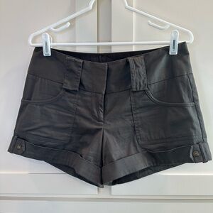 Studio Y Dark Gray Mid Rise Women's Shorts with Belt Size 3/4